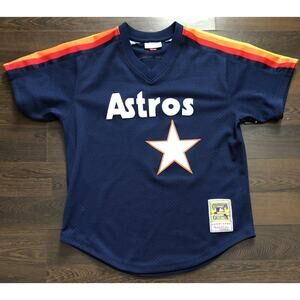 Men's Mitchell & Ness Jeff Bagwell Navy Houston Astros Cooperstown Mesh Batting